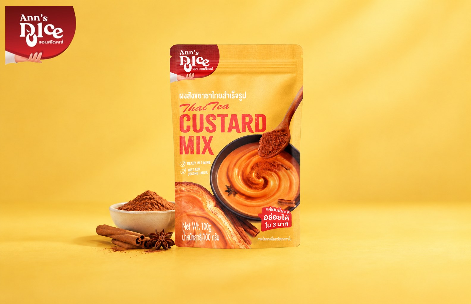 Ann’s Dolce Thai Tea Custard Mix with Thai iced tea and spices