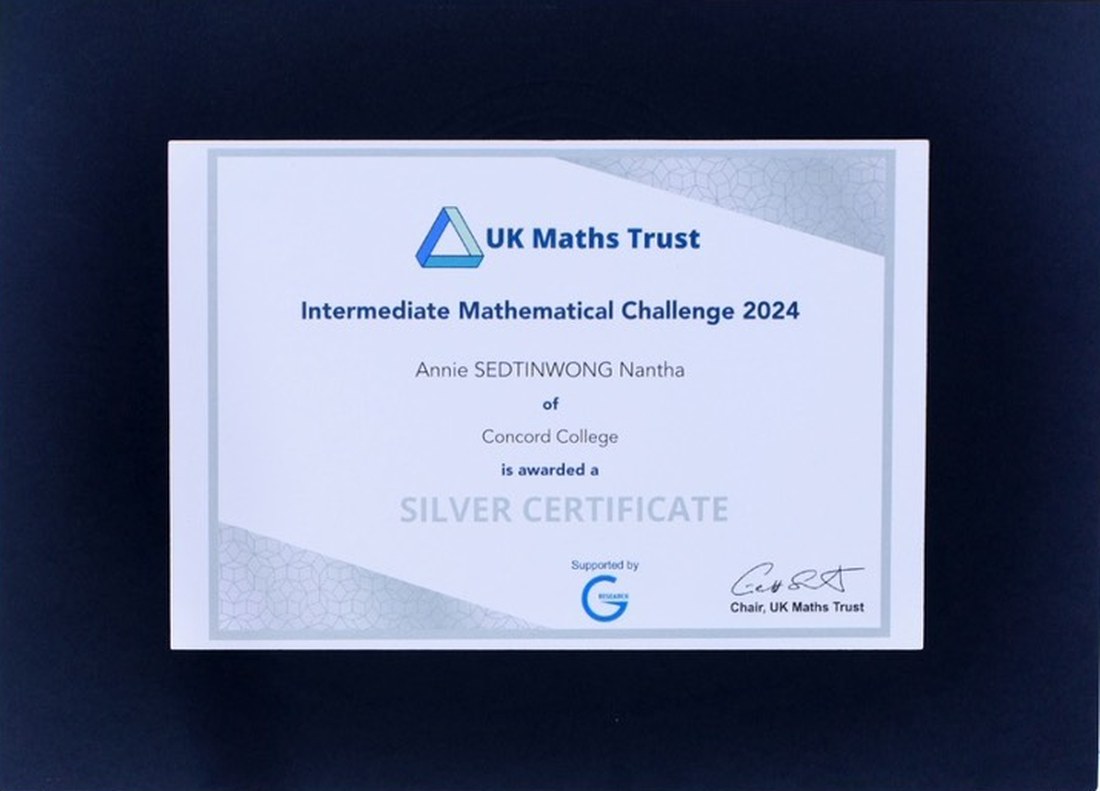 UKMT Intermediate Mathematical Challenge 2024 Silver Certificate